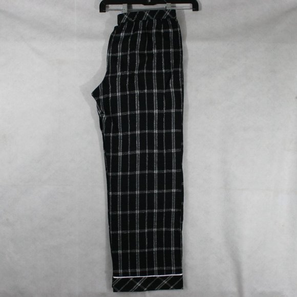 Vintage SecreTreasures Black Cotton Pajama Bottom w/ Glitter Silver Checks SZ M - Picture 4 of 8